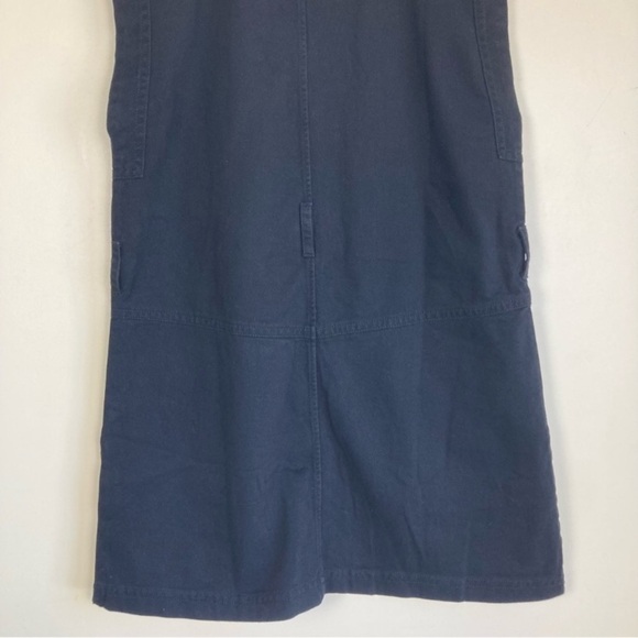 Banana Republic Factory Split Neck Mini Dress Black Safari Minimalist Sz LP NWT - Picture 10 of 13